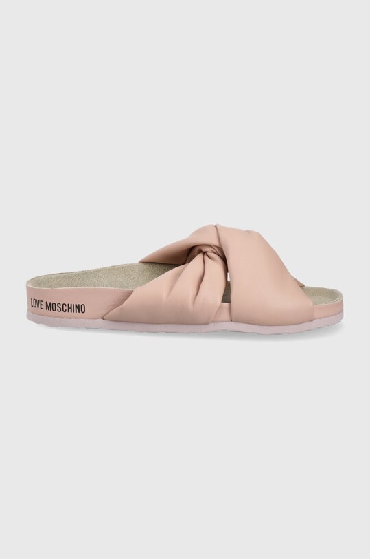 Love Moschino klapki imitacja skóry licowej różowy JA28233G0EIE0609