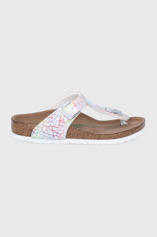 Birkenstock japonki dziecięce Gizeh imitacja skóry licowej srebrny 1022193.30.35