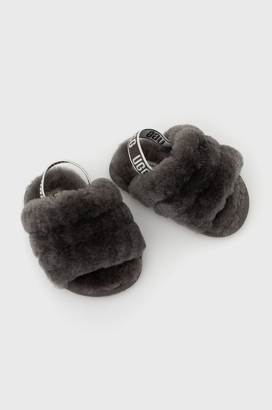 Chłopiec UGG kapcie dziecięce Fluff Slide And Lovey 1124941I.CHRC szary