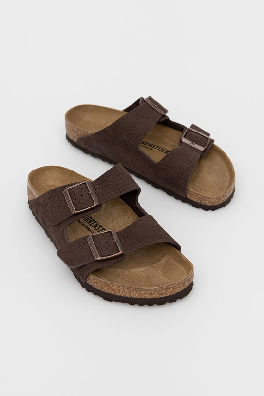 Natikače od nubuk kože Birkenstock Arizona 1022457 smeđa AA00