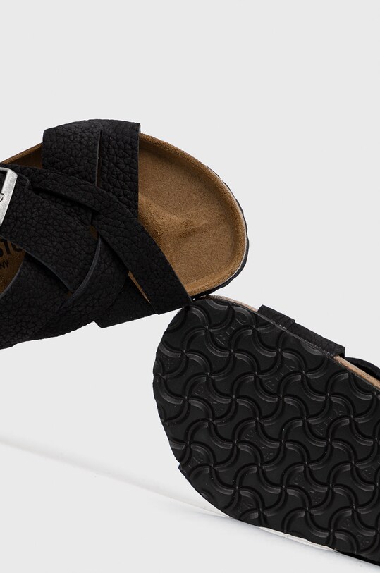 Obuwie Birkenstock klapki skórzane Lugano 1022801 czarny