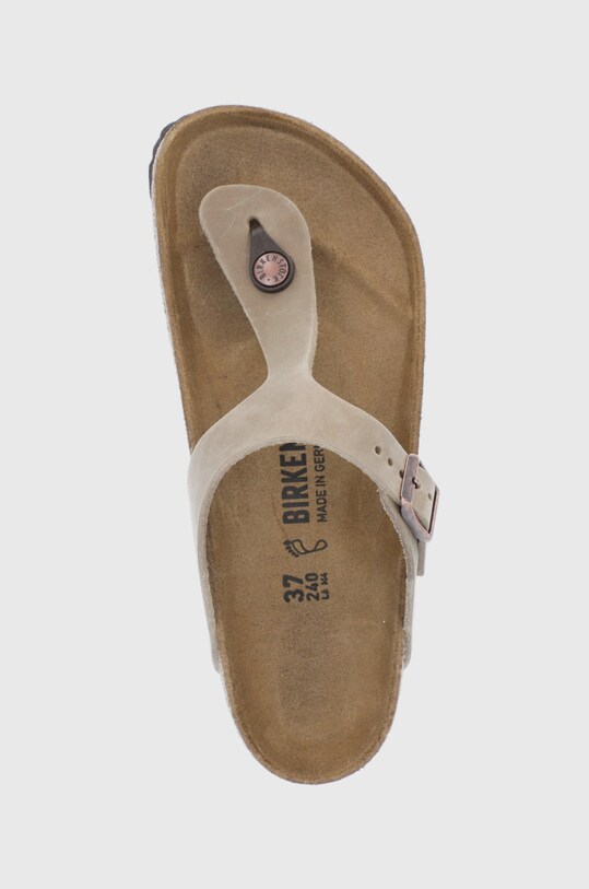 Вьетнамки из нубука Birkenstock Gizeh коричневый 943811