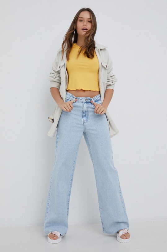 Košeľa Pieces 17120386.Birch béžová SS22