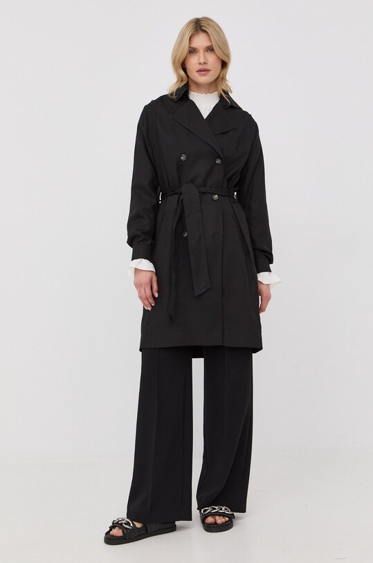 Trenčkot The Kooples čierna FTRE24002K