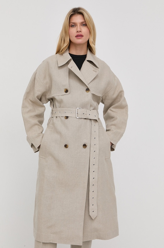 MICHAEL Michael Kors trencz lniany MS2205NA19 nieocieplane szary MS2205NA19