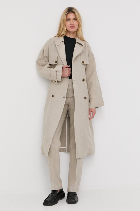 MICHAEL Michael Kors trencz lniany MS2205NA19 MS2205NA19 szary SS22