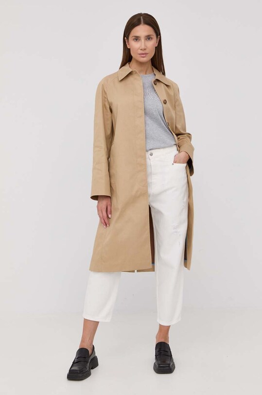Victoria Beckham płaszcz 1222WCT003647B beżowy SS22