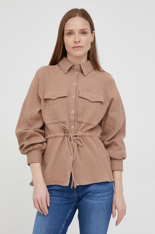 Y.A.S koszula bawełniana 26025933.Woodsmoke brązowy SS22