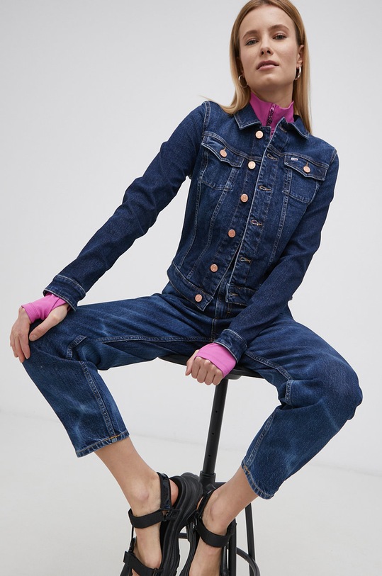 Tommy Jeans geacă din denim DW0DW11443.PPYY bleumarin SS22