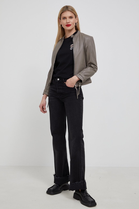 Young Poets Society geaca de piele 106675 gri SS22