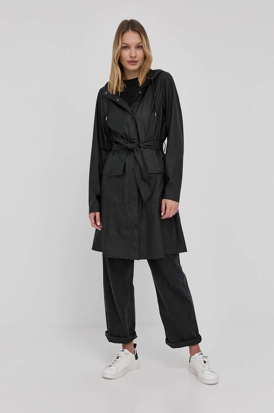 Куртка Rains 18130 Curve Jacket 18130.01 чорний AW24
