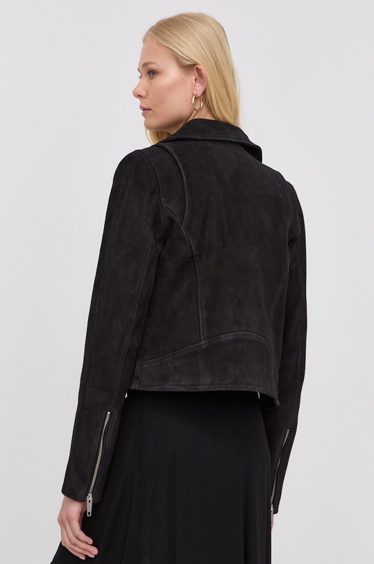 Îmbrăcăminte The Kooples o jacheta biker din piele intoarsa FCUI24003K negru