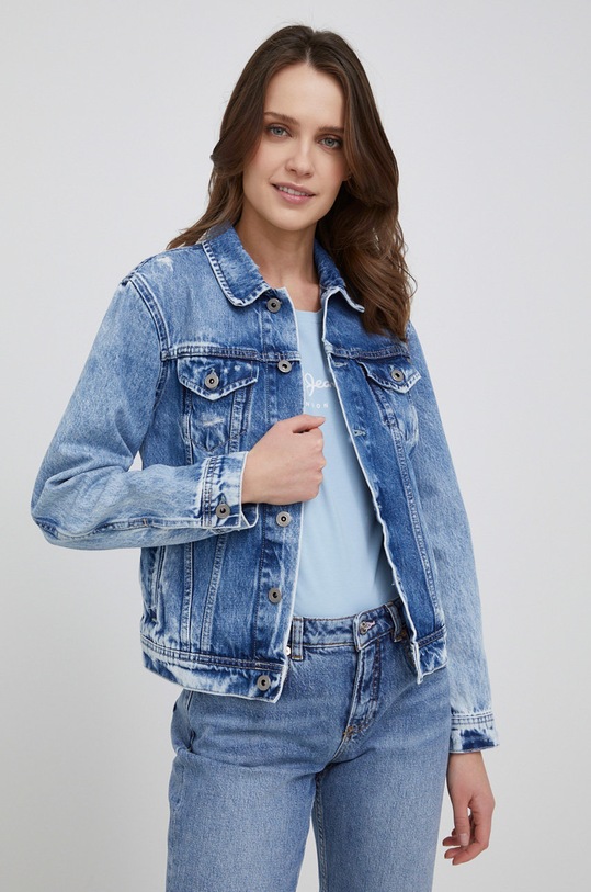 Pepe Jeans kurtka jeansowa Rose bez kaptura granatowy PL402053WR4.000