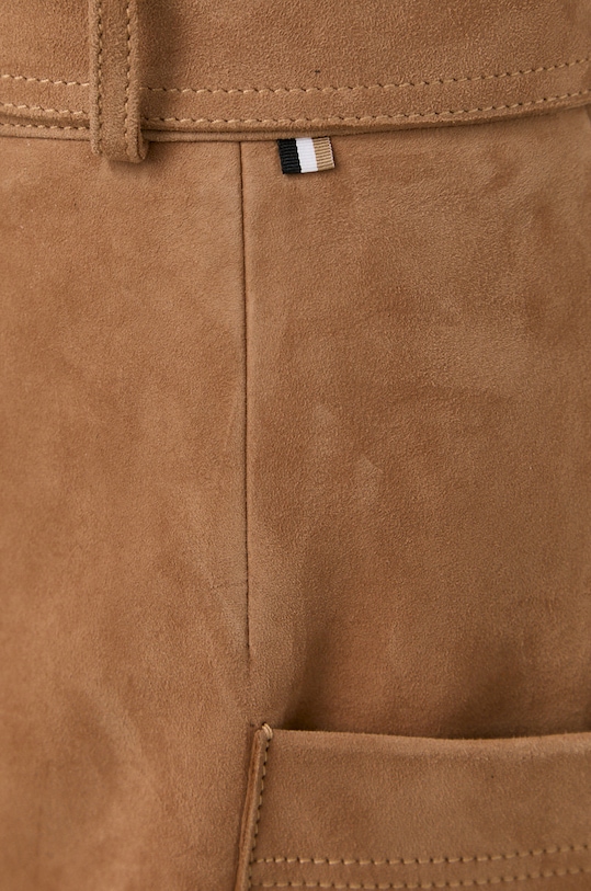 Kožená sukně BOSS béžová 50467438