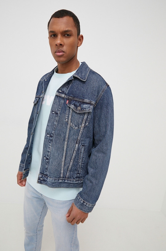 Levi's geacă din denim necaptusit bleumarin 72334.0573