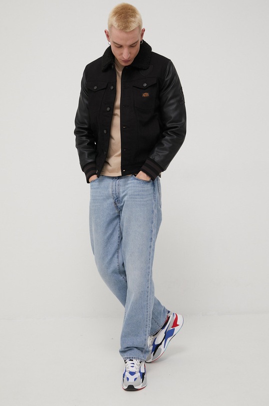 Superdry kurtka bez kaptura czarny M5011101A.40A