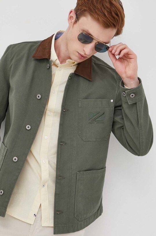 Pepe Jeans geaca Linus necaptusit verde PM402545.684