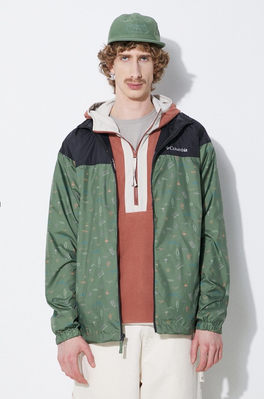 Clothing Columbia windbreaker Flash Challenger 1988715 green