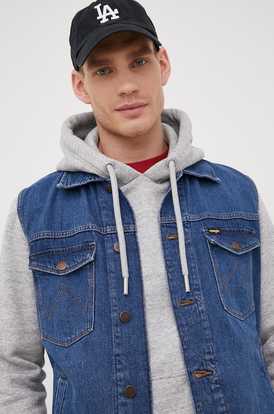Wrangler bezrękawnik jeansowy granatowy W447ZB38R