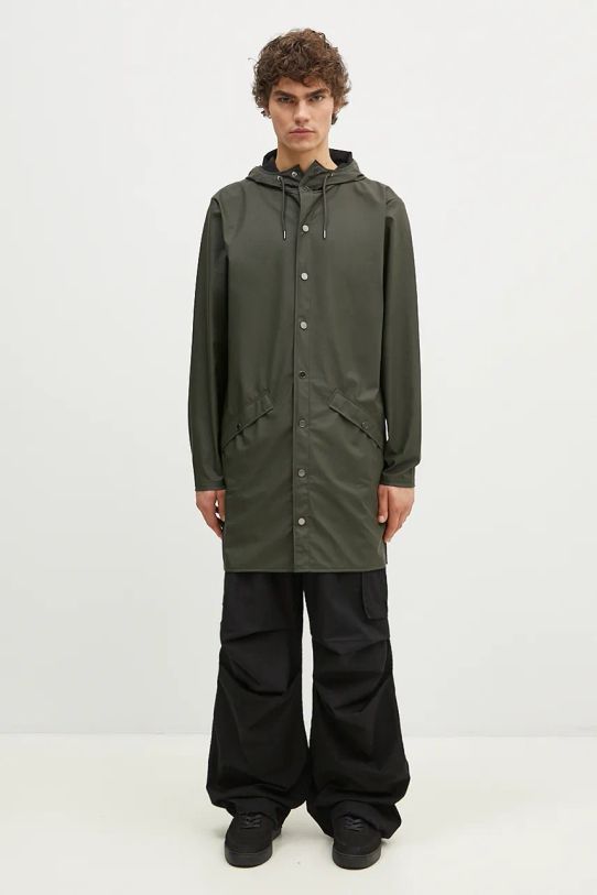 Куртка Rains 12010 Jacket с капюшоном зелёный 12010.03