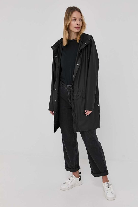 Odzież Rains kurtka 12020 Long Jacket 12020.01 czarny