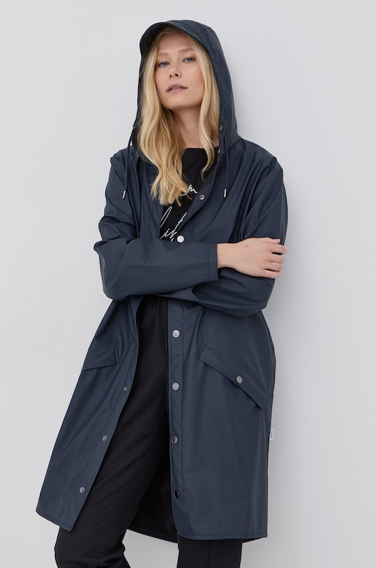 Odzież Rains kurtka 12020 Long Jacket 12020.47 granatowy