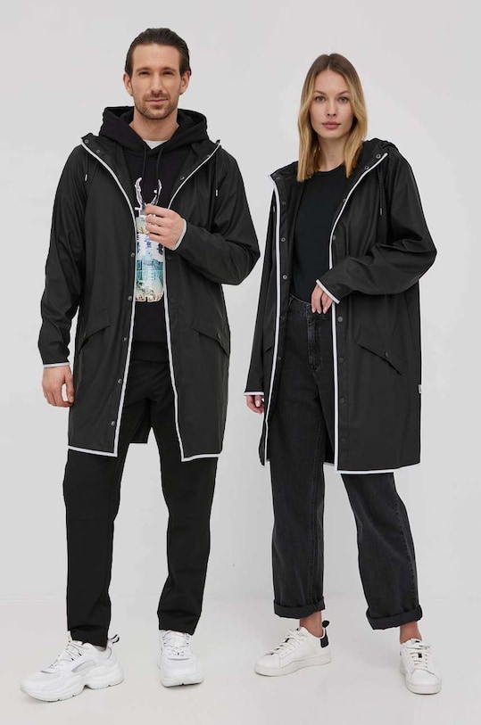 Rains jacket 18540 Long Jacket Reflective with black 18540.70