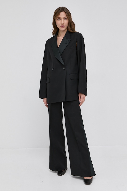 Tiger Of Sweden Marynarka z domieszką wełny tkanina czarny S70640002