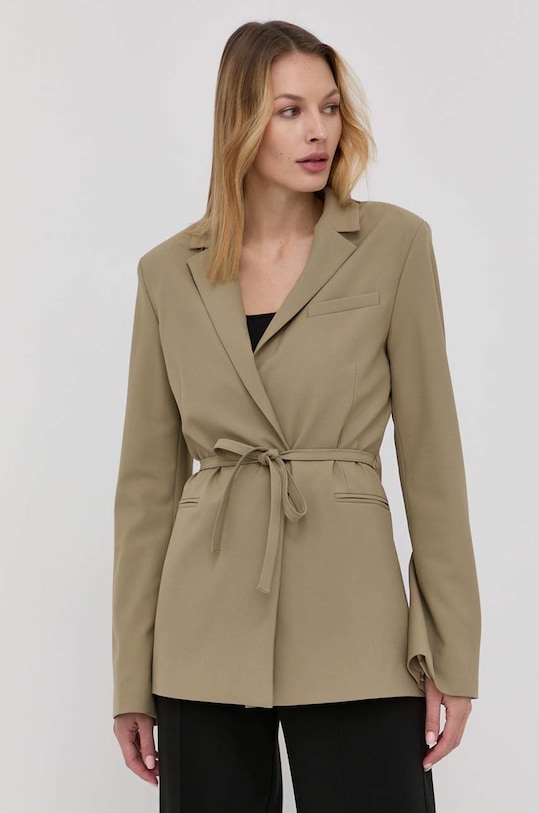 Samsoe Samsoe marynarka tkanina zielony F22100087