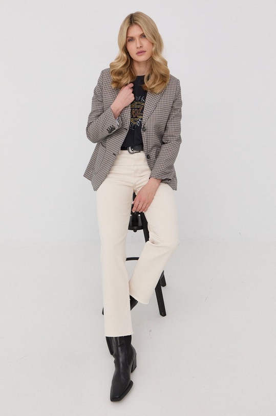 The Kooples marynarka FVES24067K beżowy SS22