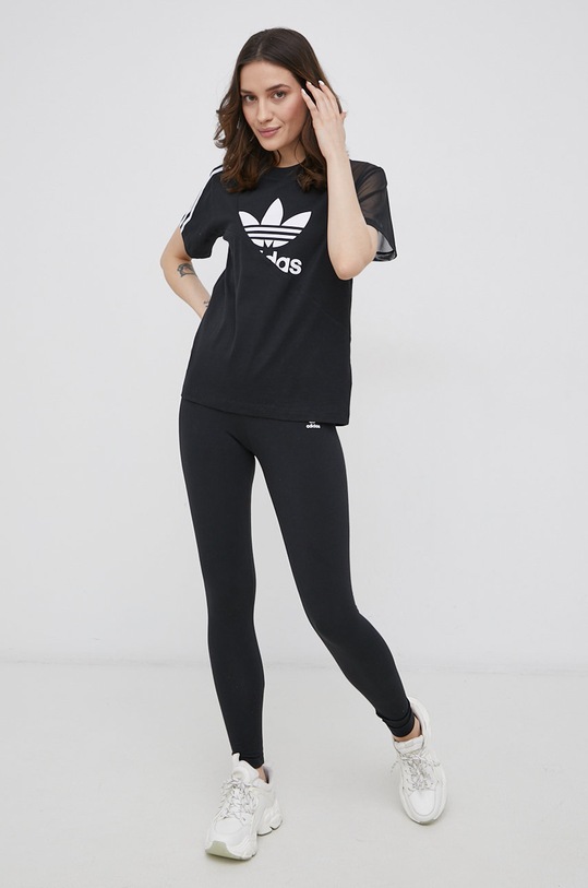 adidas Originals Legginsy Adicolor HD2352 z elastanem czarny HD2352