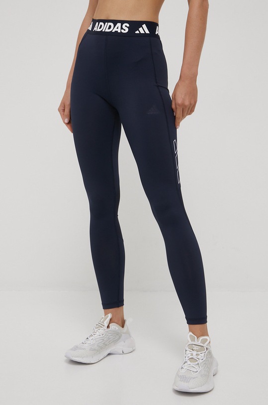 adidas Performance legginsy treningowe Techfit 3Bar HD1987 z elastanem granatowy HD1987