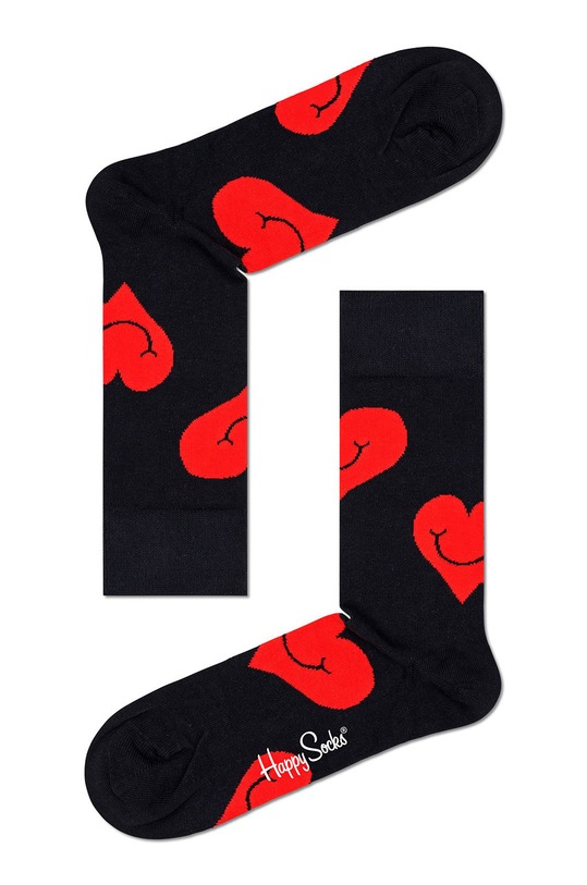 Happy Socks skarpetki I Heart You (2-pack) XVAL02.9350 czarny SS22