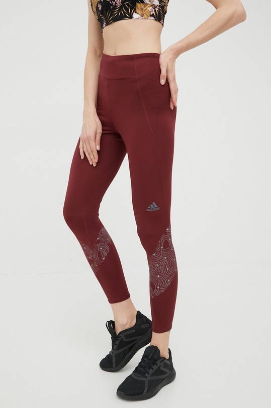 adidas Performance legginsy do biegania Own The Run HB9238 HB9238 bordowy SS22