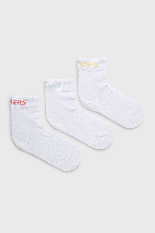 Skechers skarpetki dziecięce 3-pack melanż biały SK41053