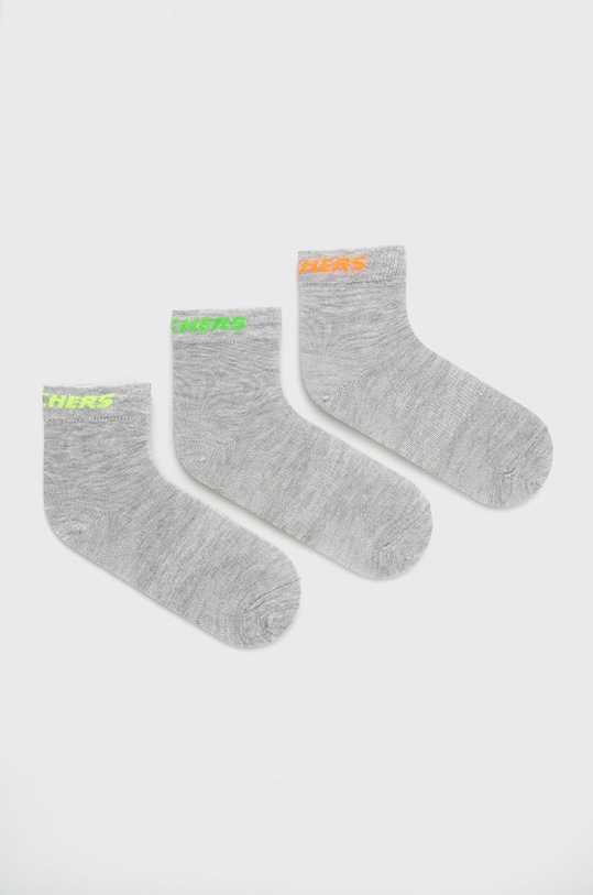 Dětské ponožky Skechers 3-pack směs šedá SK41053