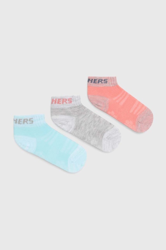 Skechers skarpetki dziecięce 3-pack skarpetki krótkie niebieski SK42022