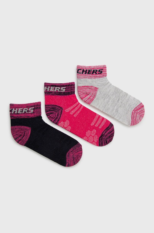 Skechers skarpetki dziecięce (3-pack) wzorzyste różowy SK42022