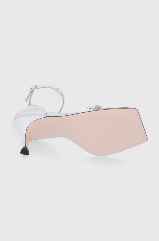 HUGO Sandały skórzane Tonic Sandal 50466363.041 srebrny