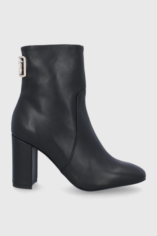 Kožne gležnjače Tommy Hilfiger zrnata koža crna FW0FW06058BDS