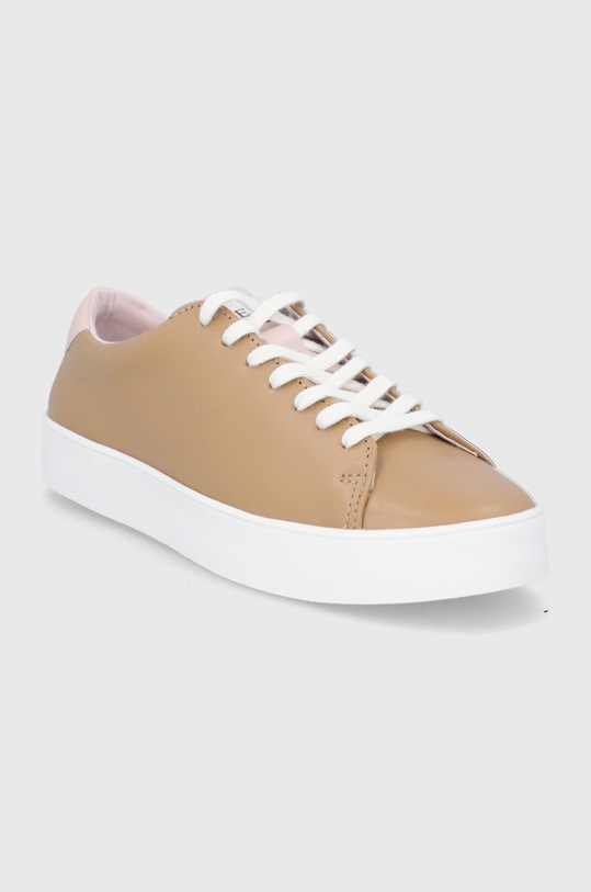 Guess - Buty skórzane FL5PAT.LEA12.BRWN brązowy SS22