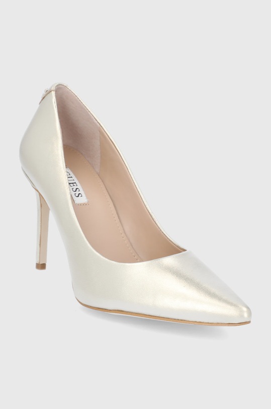 Guess Szpilki skórzane PIERA FL5PIE.LEM08.PLATI złoty SS22