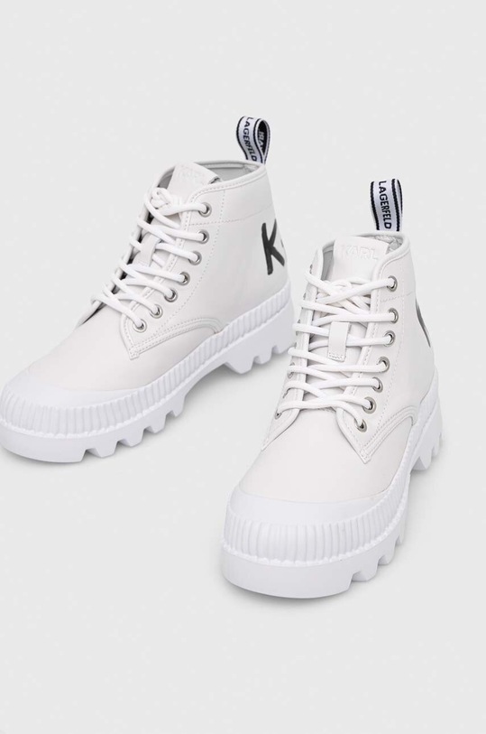Kožené kecky Karl Lagerfeld TREKKA II bílá KL45230.011