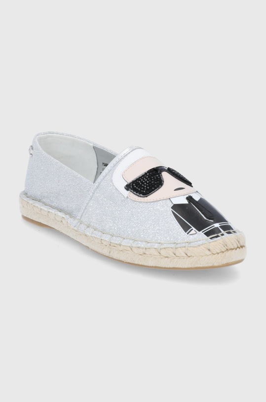 Karl Lagerfeld espadrile Kamini KL80111.9SL argintiu SS22