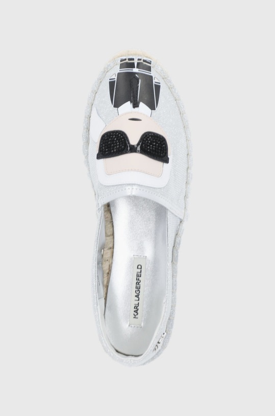 Karl Lagerfeld espadrile Kamini argintiu KL80111.9SL