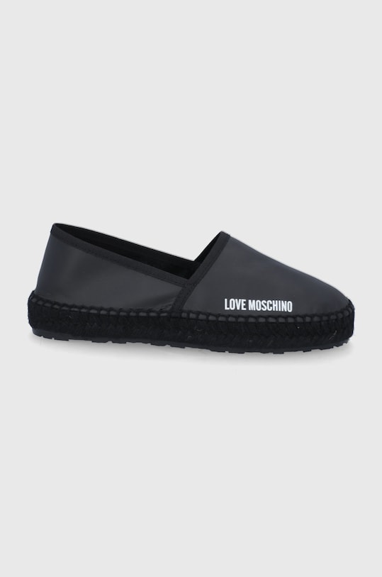 Love Moschino Espadryle skórzane platforma czarny JA10032G1EIA0000