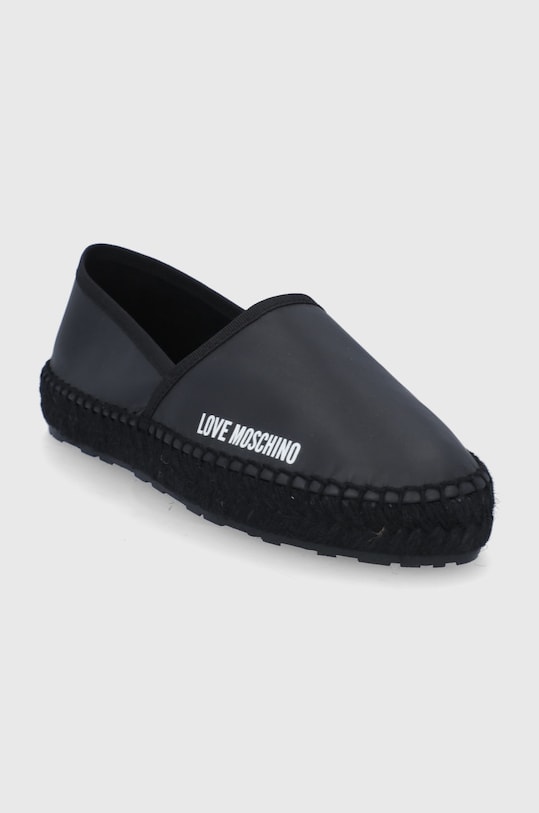 Love Moschino Espadryle skórzane JA10032G1EIA0000 czarny SS22