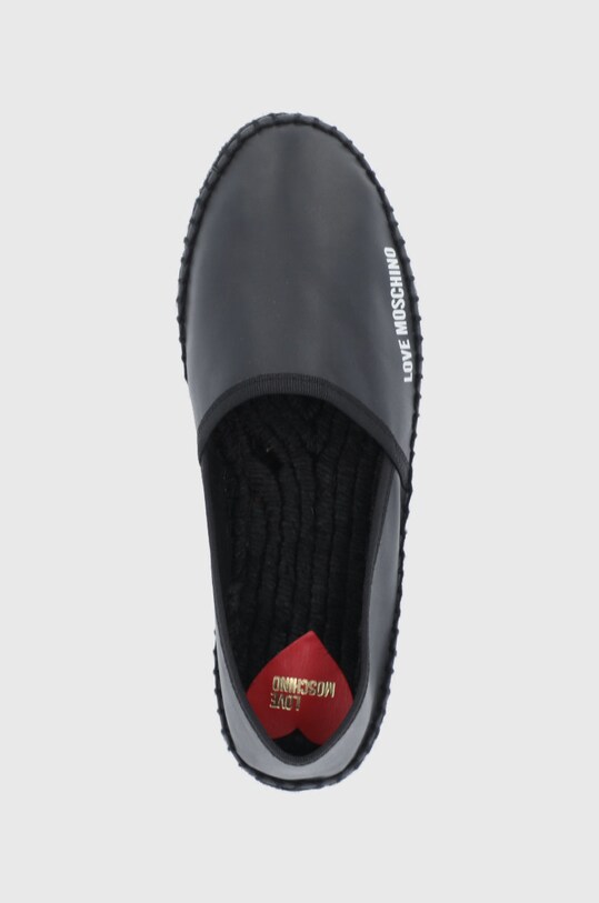 Love Moschino Espadryle skórzane czarny JA10032G1EIA0000