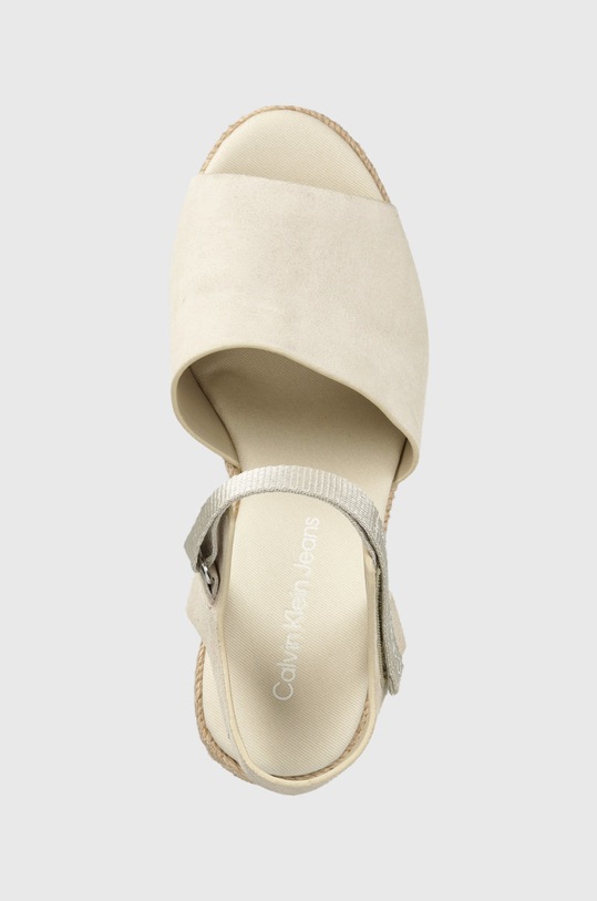 Calvin Klein Jeans sandale din piele intoarsa bej YW0YW00571.ACF