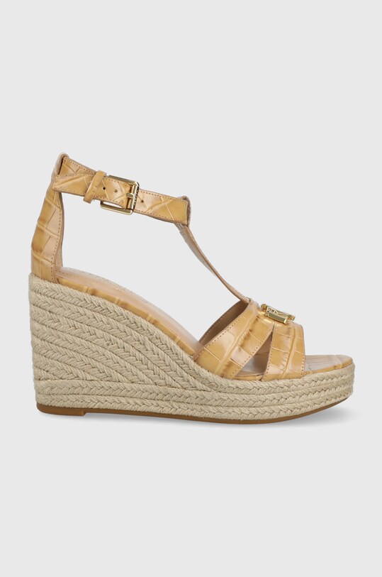Δερμάτινα σανδάλια Lauren Ralph Lauren Hale πλατφόρμα μπεζ 802860851001.101